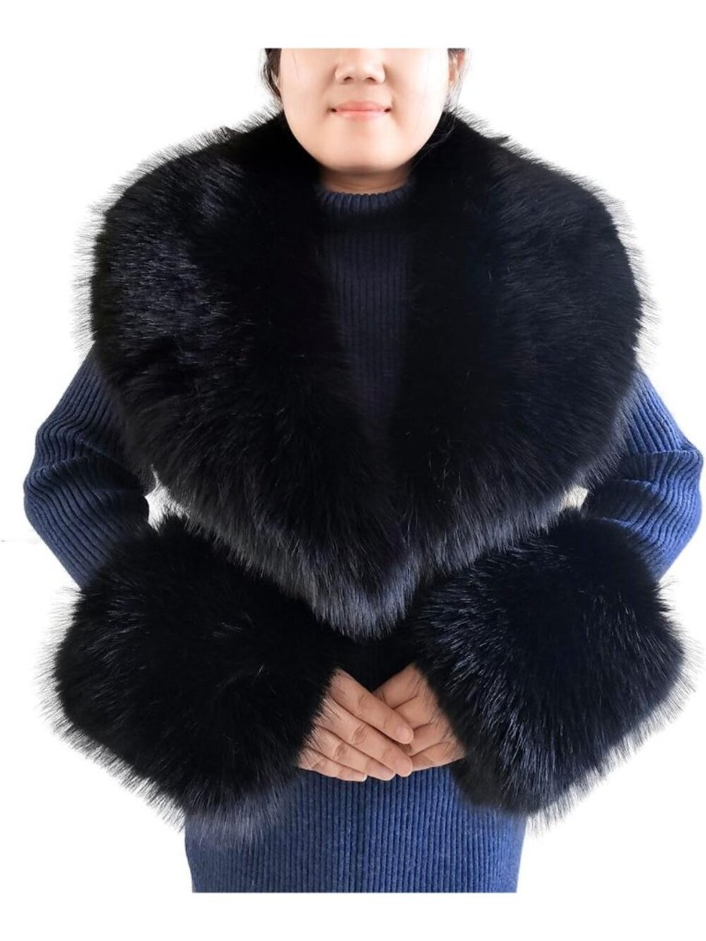 Cozy Faux Fur Collar & Cuffs Set | Warm Fluffy Scarf for Winter Women